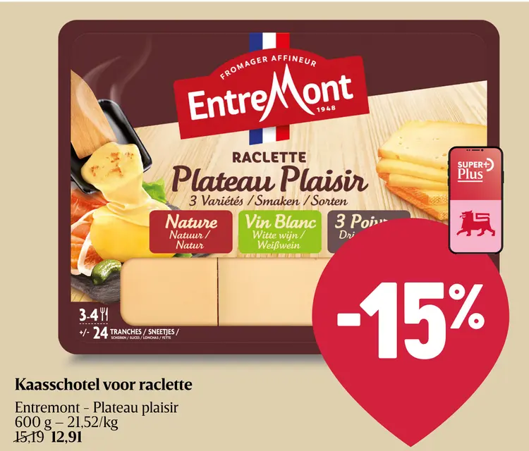 Promotie: Kaasschotel voor raclette Entremont - Plateau
