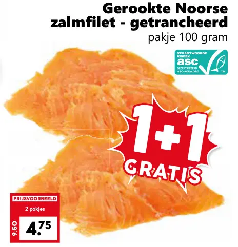 Aanbieding: Gerookte Noorse zalmfilet - getrancheerd