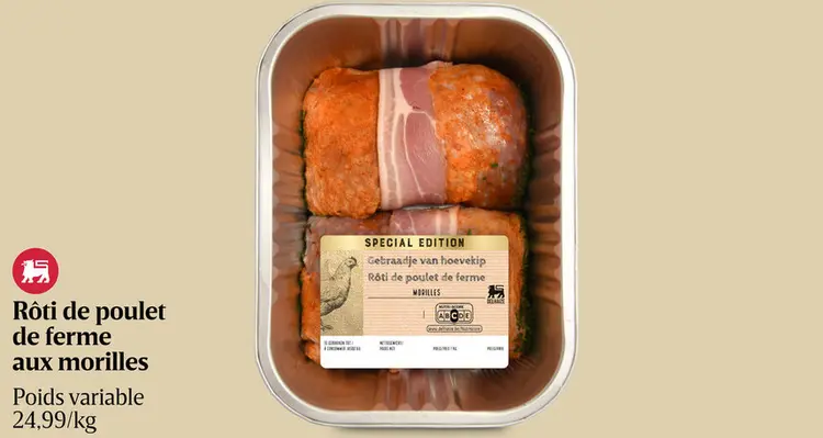 Offre: Rôti de poulet de ferme aux morilles