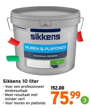 Aanbieding: Muren & plafonds 10 liter