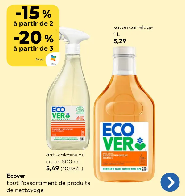 Offre: Ecover tout l'assortiment de produits de nettoyage