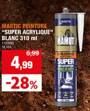 Offre: Mastic peinture "super acrylique" blanc