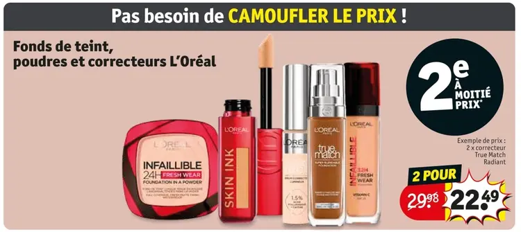 Offre: Fonds de teint, poudres et correcteurs