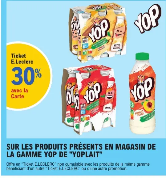 Offre: Produits Présents En Magasin De La Gamme Yop
