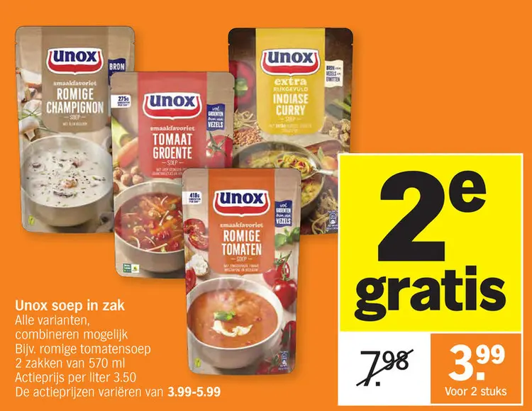 Promotie: Unox soep in zak