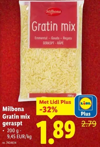 Promotie: Gratin mix geraspt