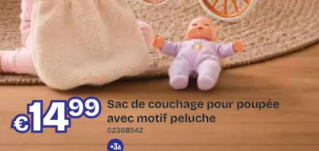 Offre: Sac de couchage pour poupée avec motif peluch