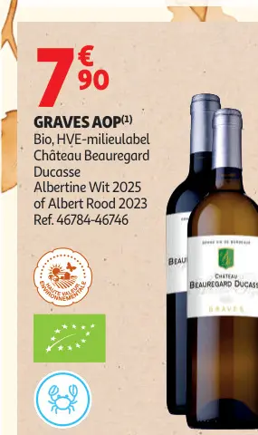 Promotie: Château Beauregard Ducasse Graves AOP Bio Albertine Wit 2025 of Albert Rood 2023