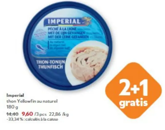 Offre: thon Yellowfin au naturel