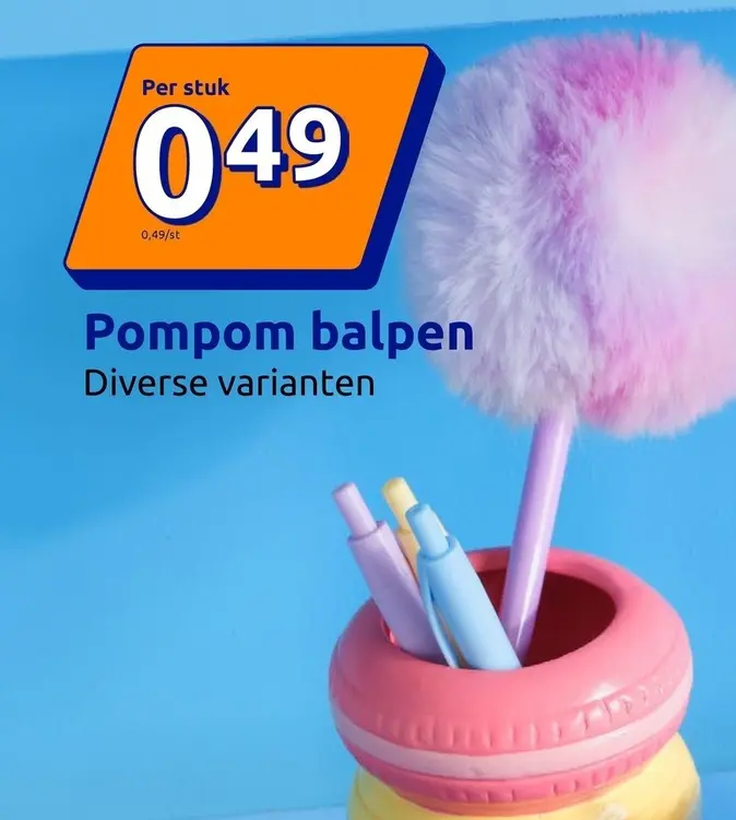 Promotie: Pompom balpen