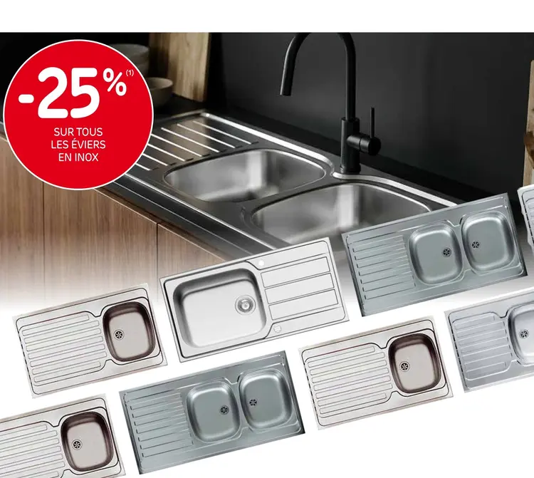 Offre: Éviers en inox