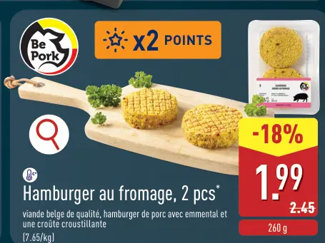 Offre: Hamburger au fromage, 2 pcs