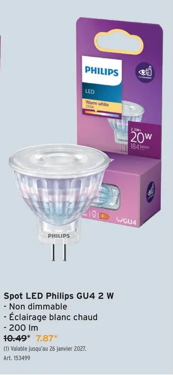Offre: Spot LED GU4 2 W