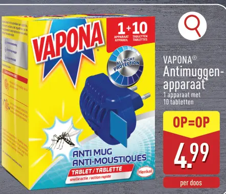 Promotie: VAPONA Antimuggenapparaat
