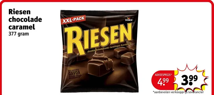Aanbieding: Riesen chocolade caramel