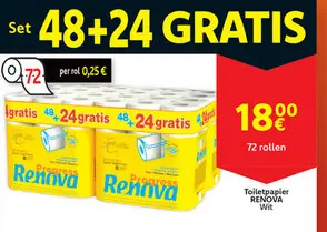 Aanbieding: Toiletpapier RENOVA Wit