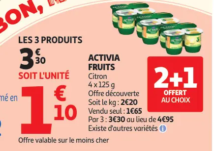 Promotie: Activia Fruits citron