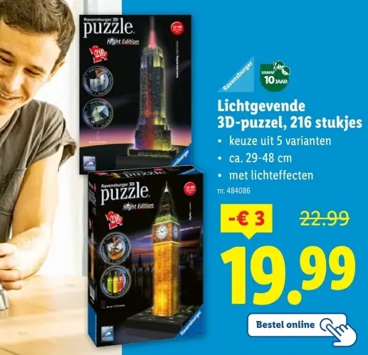 Aanbieding: Lichtgevende 3D-puzzel