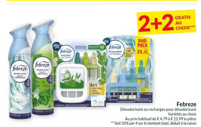Offre: Febreze Désodorisant ou recharges pour désodo