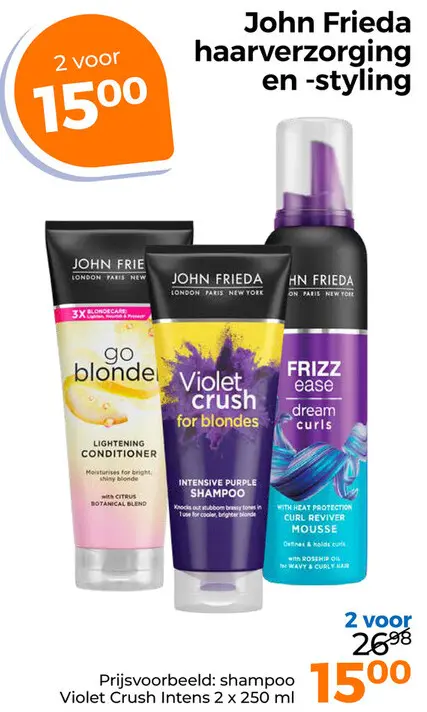 Aanbieding: John Frieda haarverzorging en -styling