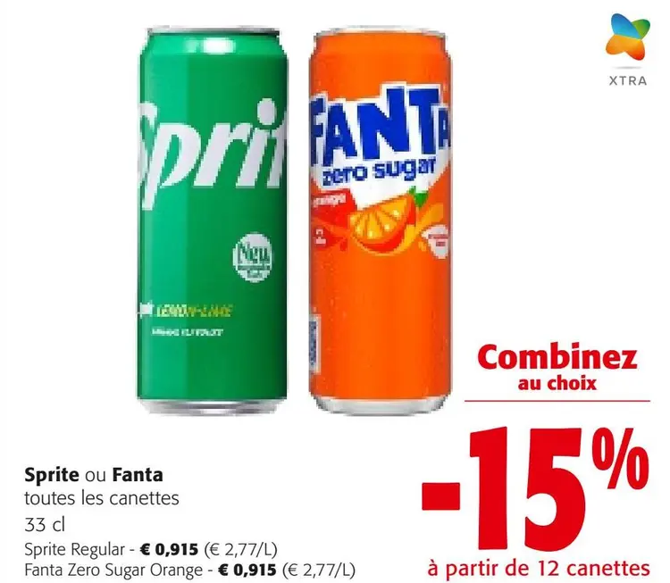 Offre: Toutes les canettes Sprite ou Fanta