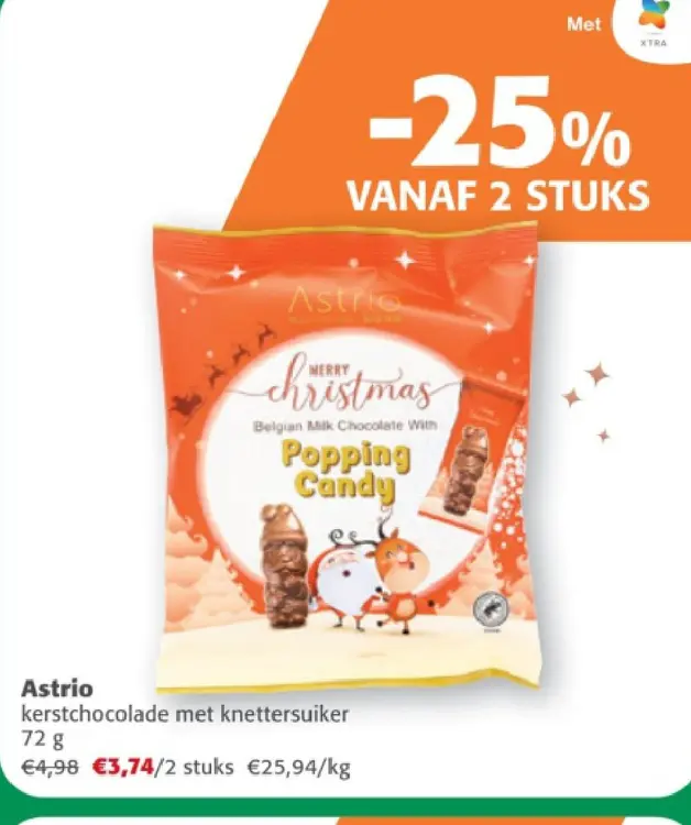 Promotie: kerstchocolade met knettersuiker
