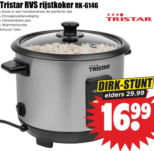 Aanbieding: RVS rijstkoker RK-6146