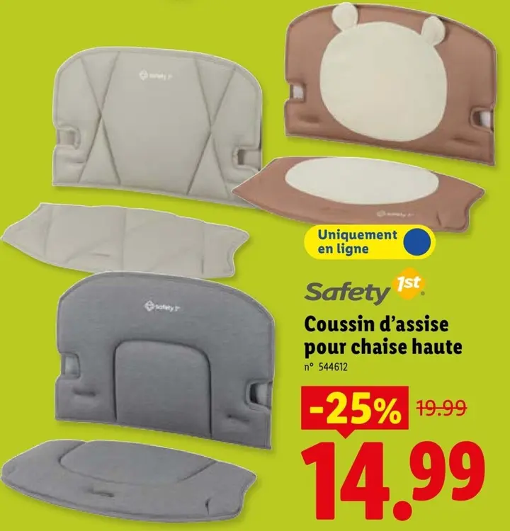 Offre: Coussin d'assise pour chaise haute