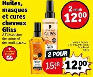 Offre: Huiles, masques et cures cheveux
