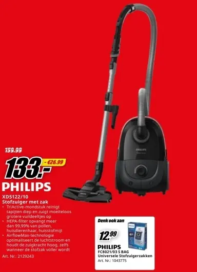 Promotie: Stofzuiger met zak