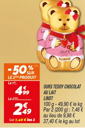 Offre: Ours teddy chocolat