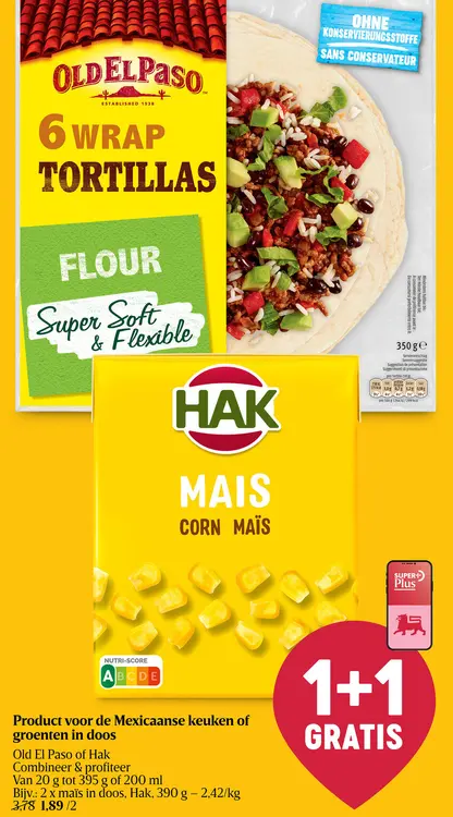 Promotie: Product voor de Mexicaanse keuken of groenten in doos