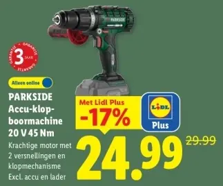 Aanbieding: Accu-klopboormachine 20 V 45 Nm