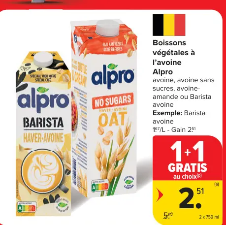 Offre: Boissons végétales à l'avoine