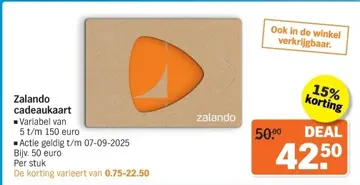 Aanbieding: Zalando cadeaukaart