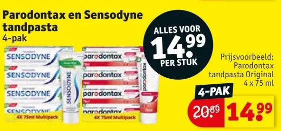 Aanbieding: Parodontax en Sensodyne tandpasta