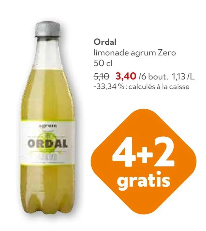 Offre: Ordal limonade agrum Zero
