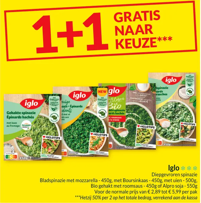 Promotie: Diepgevroren spinazie