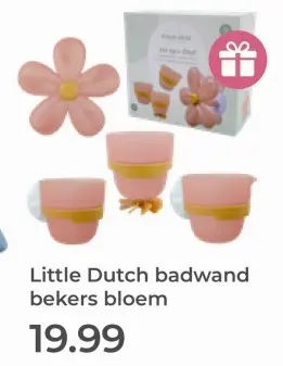 Aanbieding: Little Dutch badwand bekers bloem