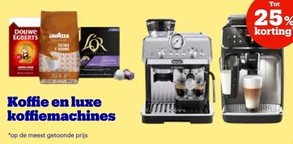 Aanbieding: Koffie en luxe koffiemachines