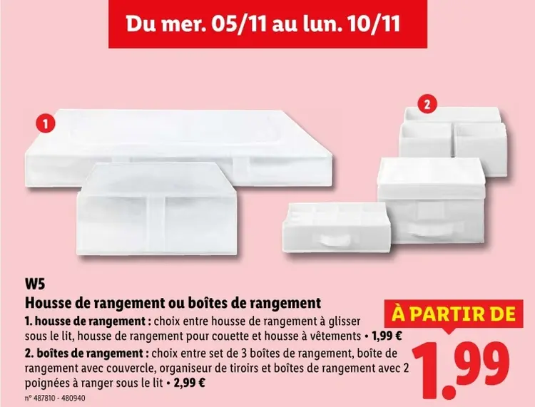 Offre: Housse de rangement ou boîtes de rangement