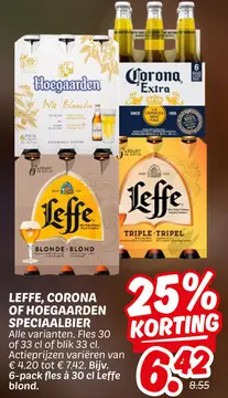 Aanbieding: LEFFE, CORONA OF HOEGAARDEN SPECIAALBIER