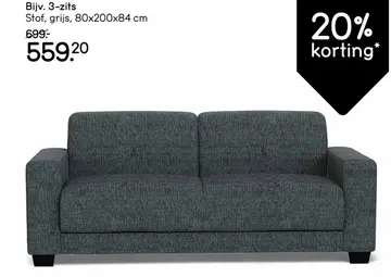 Aanbieding: Bank Aberdeen 3-zits - Cremona - grijs