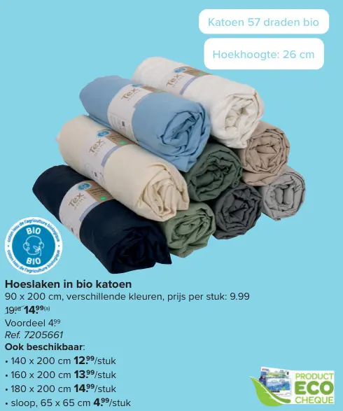 Promotie: Hoeslaken in bio katoen