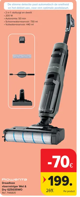 Promotie: Draadloze vloerreiniger Wet & Dry GZ5035WO