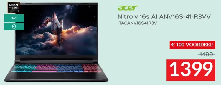 Promotie: Nitro v 16s AI ANV16S-41-R3VV