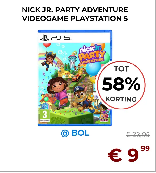 Aanbieding: Nick jr. party adventure videogame playstation 5
