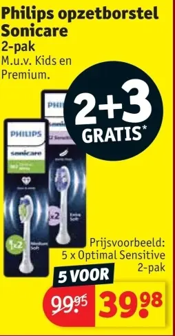 Promotie: Philips opzetborstel Sonicare