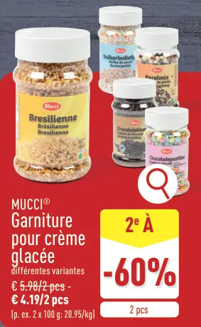 Offre: Garniture pour crème glacée