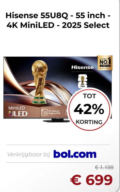 Aanbieding: 55U8Q - 55 inch - 4K MiniLED - 2025 Select
